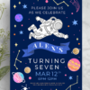Editable space birthday party invitation printable