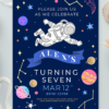 Editable space birthday party invitation printable