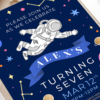 Editable space birthday party invitation printable
