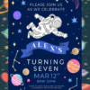 Editable space birthday party invitation printable