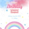 rainbow birthday invitation printable pastel watercolor design