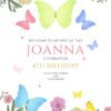 Butterfly Birthday Invitation Template for Kids
