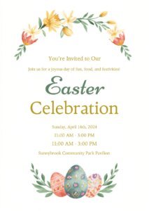 Easter Celebration Invitation Template Elegant Editable Canva Design