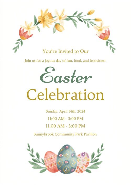 Easter Celebration Invitation Template Elegant Editable Canva Design