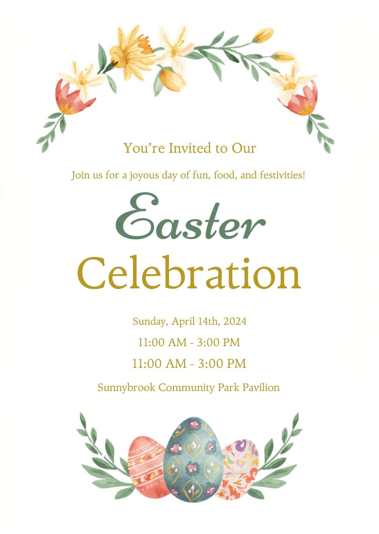 Easter Celebration Invitation Template Elegant Editable Canva Design