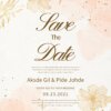 Gold Line Floral Save the Date Template