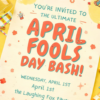 april fools party invitation template colorful flat lay