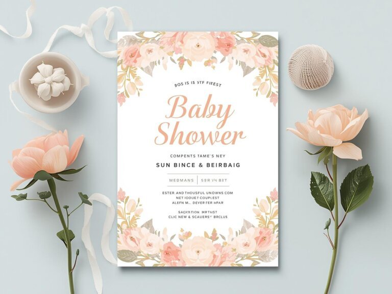 baby shower invitation templates floral design