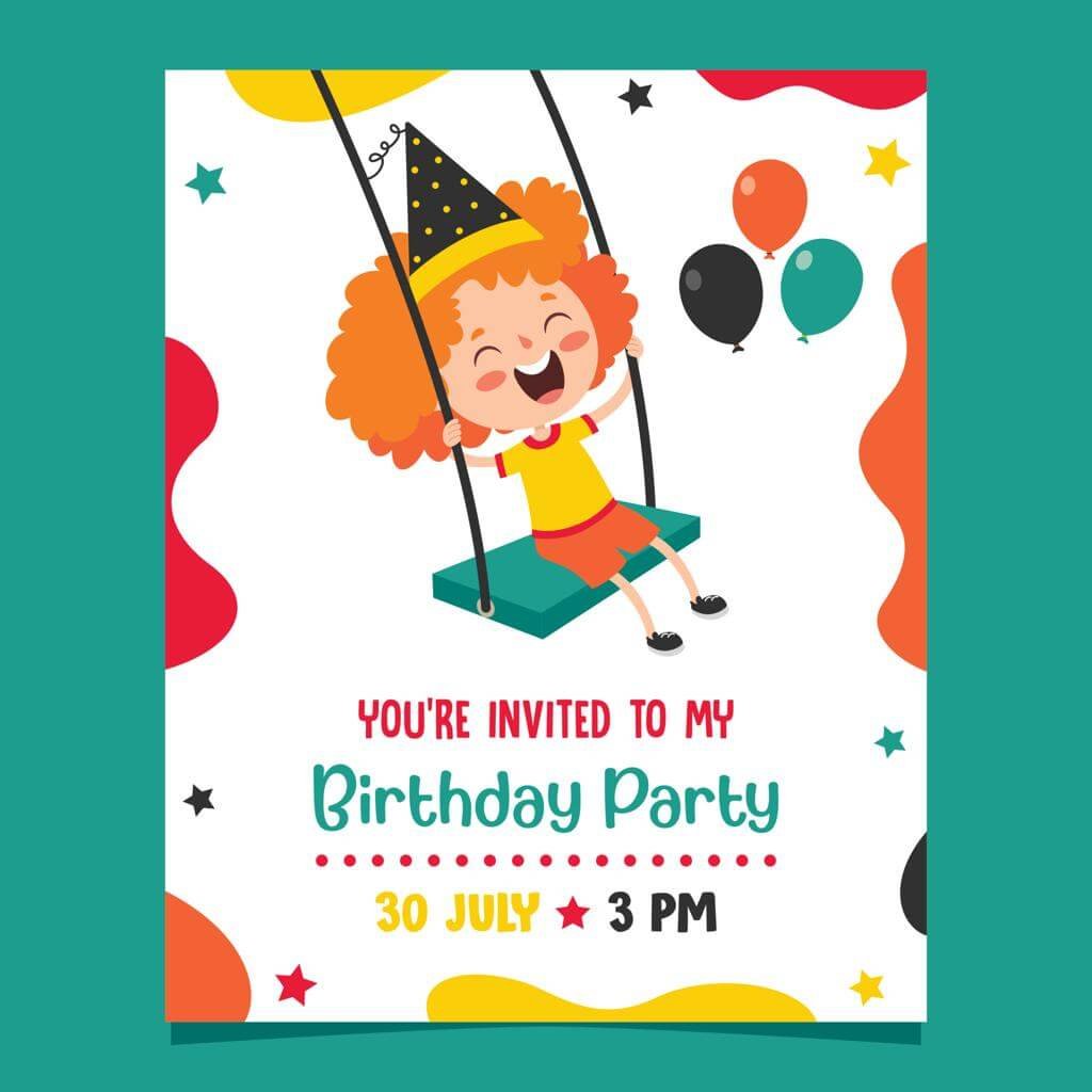 birthday invitation template colorful party design