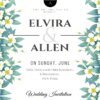 botanical wedding invitation template