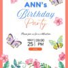 butterfly birthday party invitation template