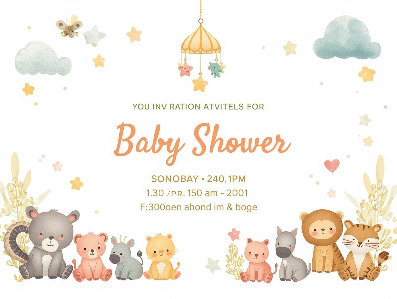 cute baby shower invitation wording design