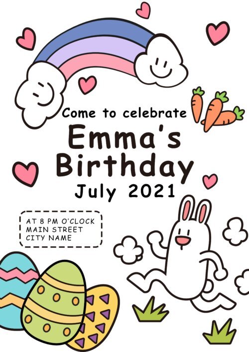 Kids birthday invitation template