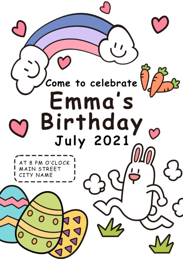 Kids birthday invitation template