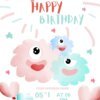 cute monster birthday invitation template