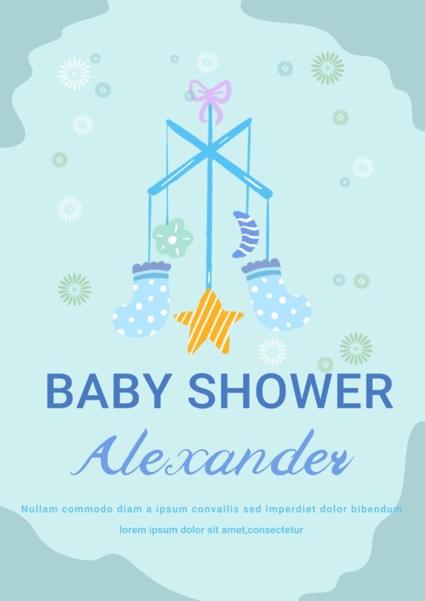 editable baby shower invitation blue boy theme printable template