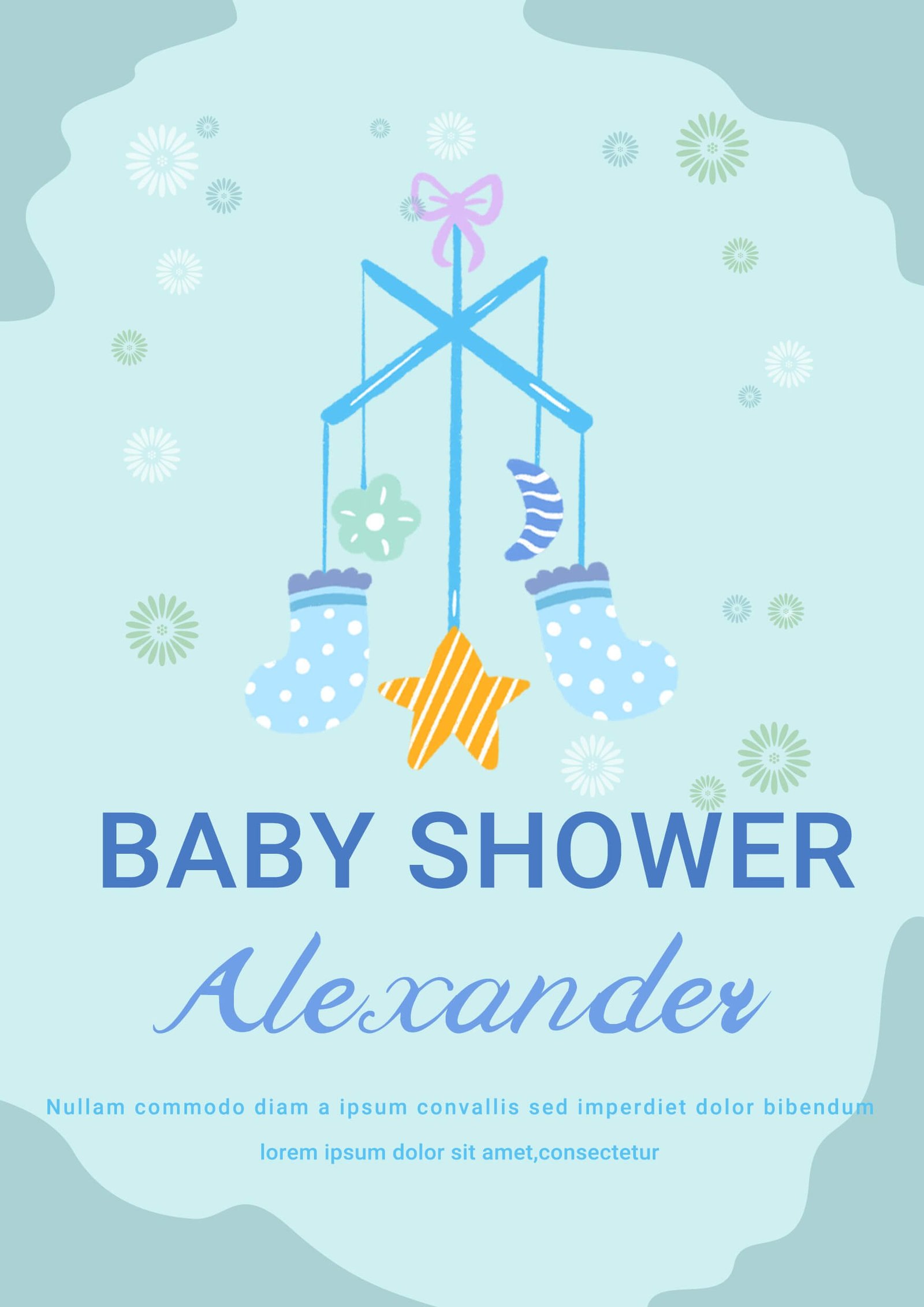 editable baby shower invitation blue boy theme printable template
