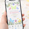editable butterfly birthday invitation template displayed on phone screen