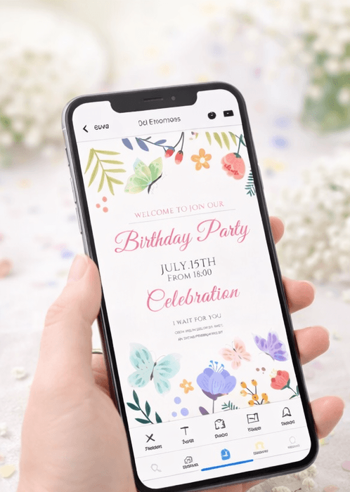 Floral Butterfly Birthday Invitation Template