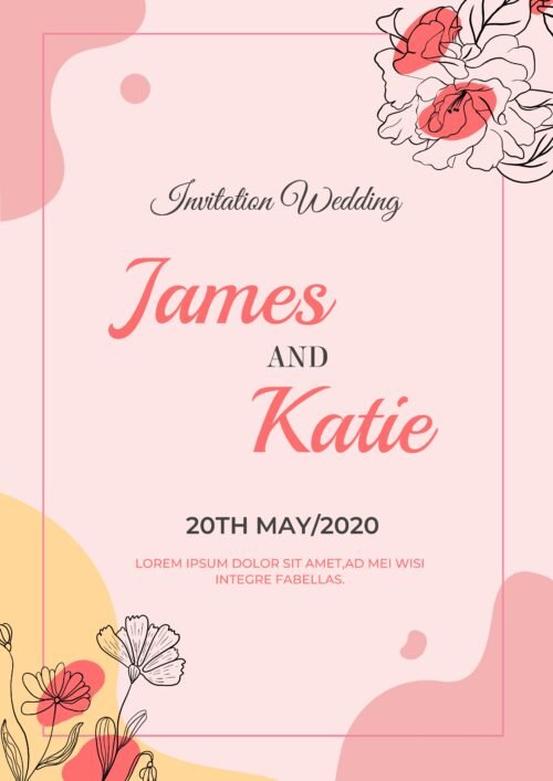 editable wedding invitation template elegant floral wedding invite
