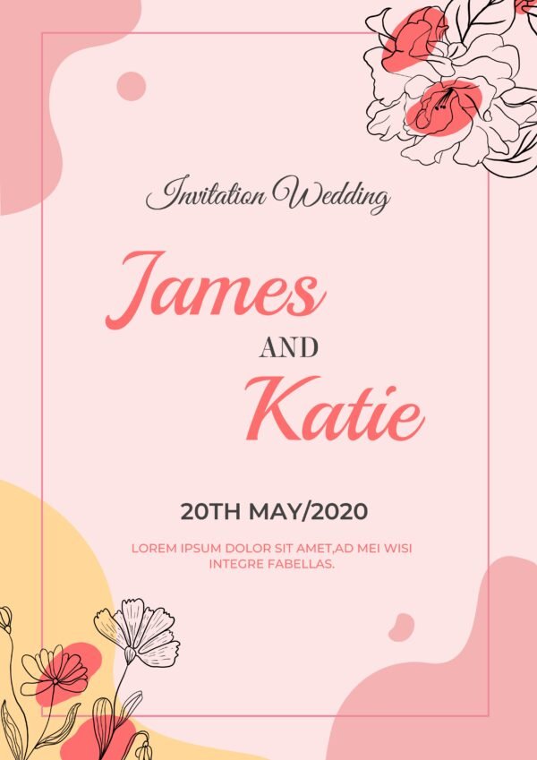 editable wedding invitation template elegant floral wedding invite