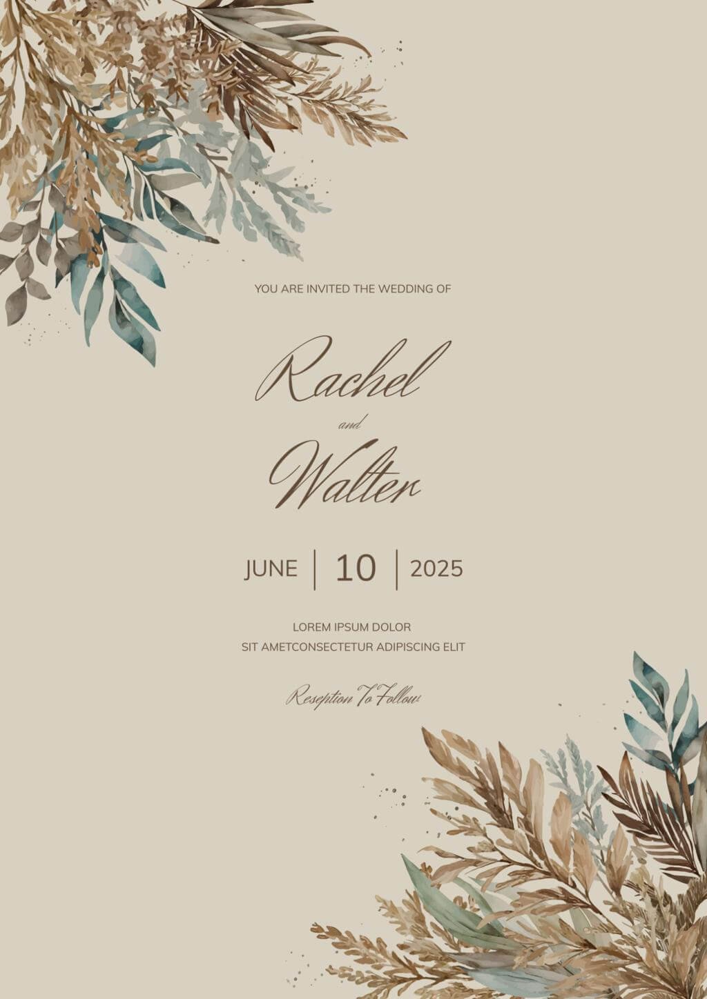 editable wedding invitation template design example