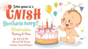 fun 1st birthday invitation wording cake smash party