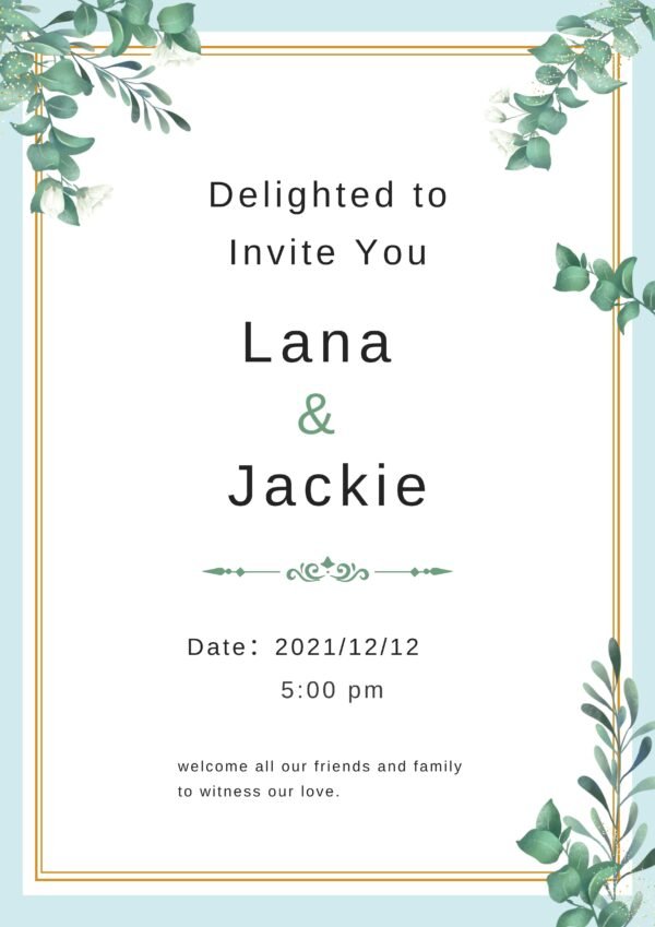 greenery wedding invitation template
