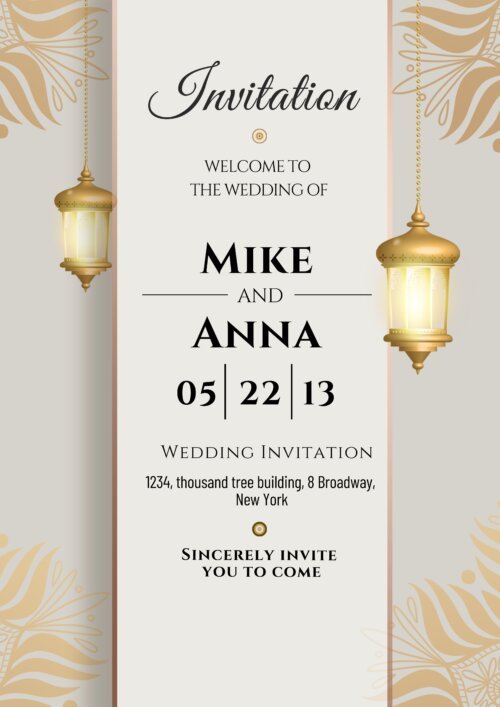lantern wedding invitation template