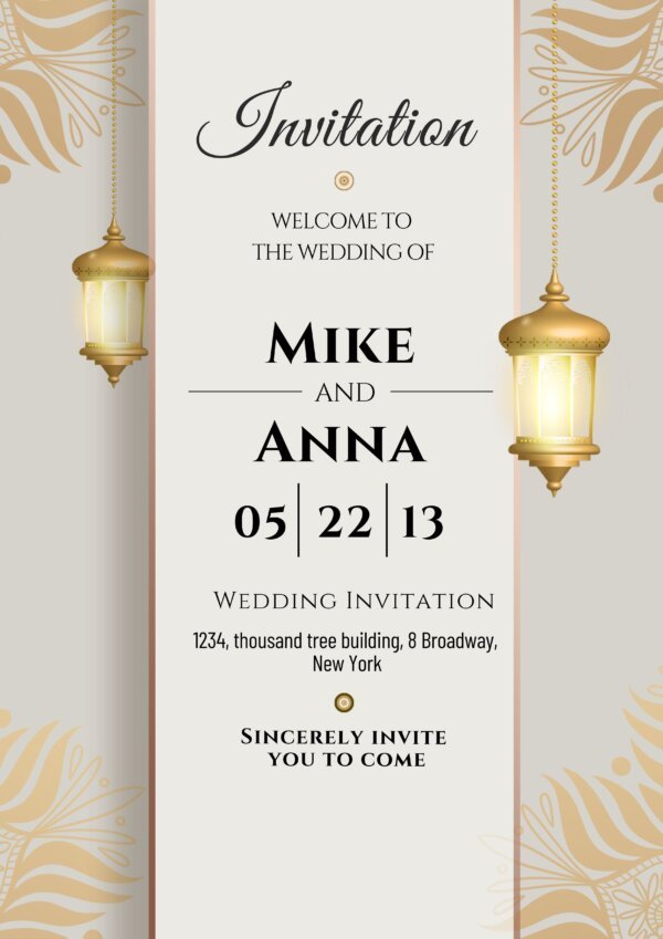 lantern wedding invitation template