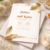 luxury wedding invitation template with botanical gold elements