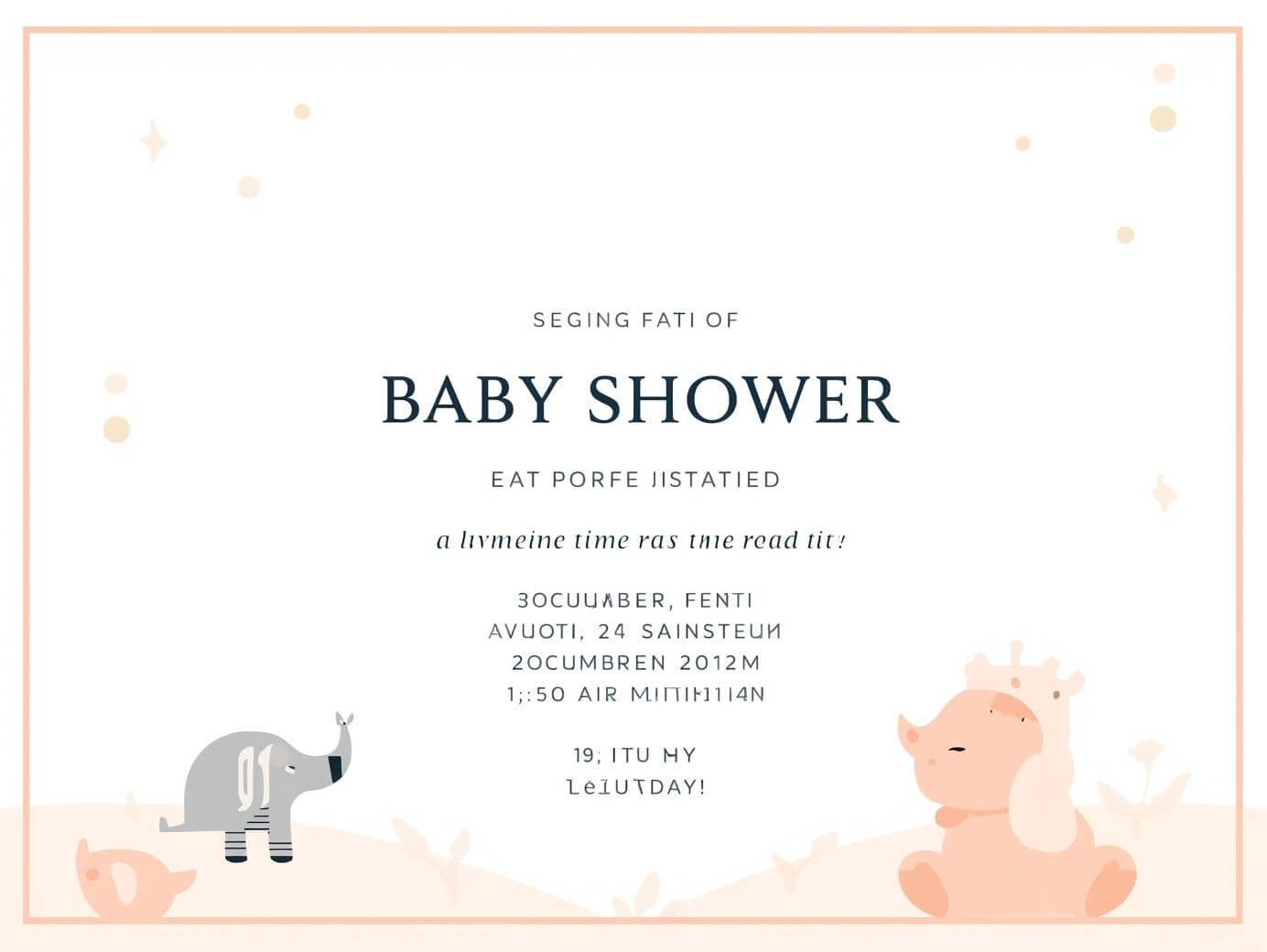 minimalist baby shower invitation template editable