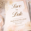 modern save the date invitation with minimalist floral design
