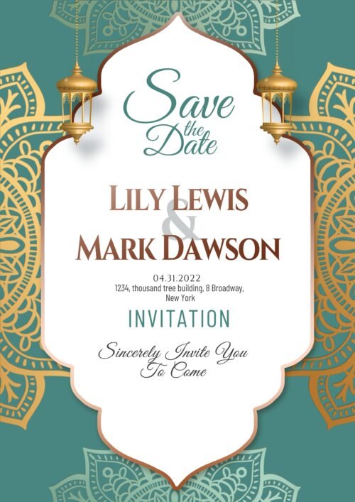 moroccan wedding invitation template