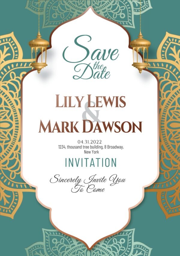 moroccan wedding invitation template