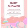 pink baby shower invitation template