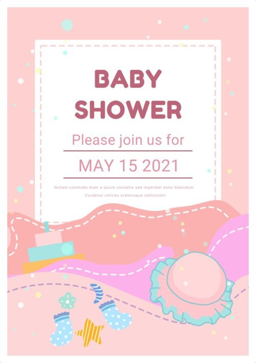 pink baby shower invitation template