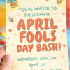 playful party invitation with cartoon jester design close up