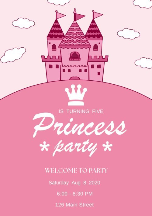 princess birthday invitation template
