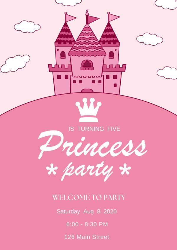 princess birthday invitation template