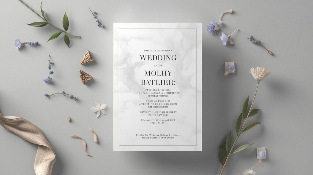 printable wedding invitations minimalist template editable