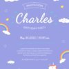 purple unicorn birthday invitation template