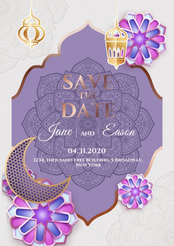islamic wedding invitation template