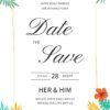 tropical wedding invitation template