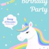 unicorn birthday invitation template