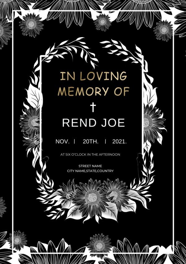 memorial service invitation template